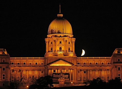 Budapest, Vengrija, Naktį, Rūmai, Architektūra