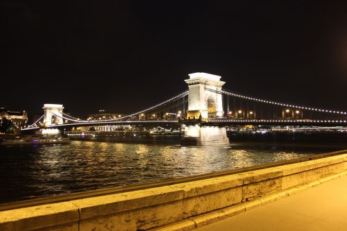 Budapest, Tiltas, Vengrija, Pastatas, Architektūra, Naktį, Upė, Miestas, Žibintai