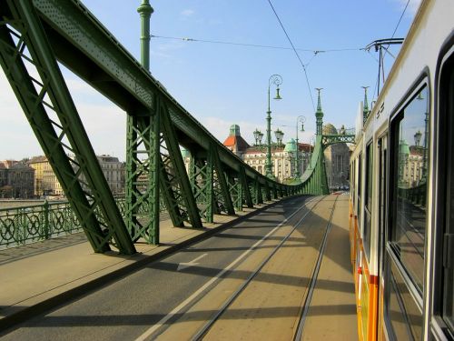 Budapest, Elektrinis, Tiltas, Laisvės Tiltas, Takelius, Miestas