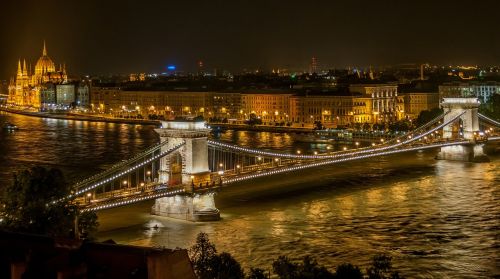 Budapest, Tiltas, Vanduo, Grandinės Tiltas, Panorama, Upė, Architektūra, Kraštovaizdis