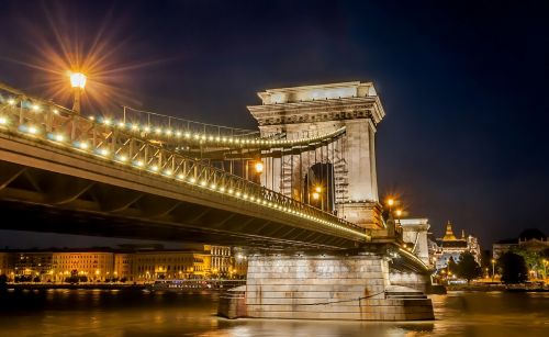 Budapest, Tiltas, Vanduo, Architektūra, Grandinės Tiltas, Kraštovaizdis, Panorama, Upė