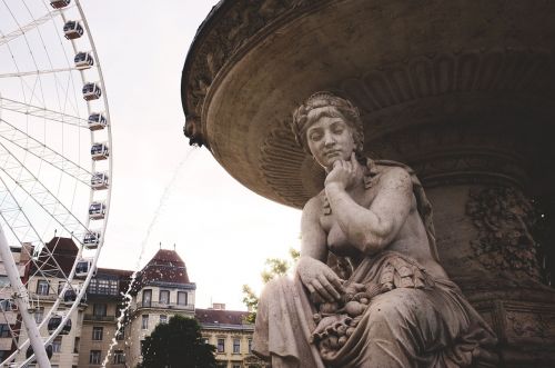 Budapest,  Fontanas,  Skulptūra,  Ratas