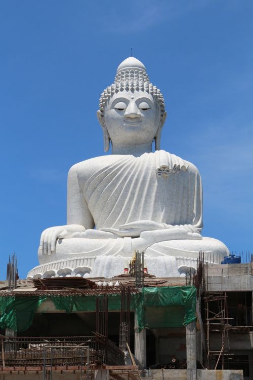 Buda, Tailandas, Asija, Budizmas, Šventykla, Statula, Vidinis Ramus, Akmuo, Dievybė, Didžioji Buda, Ramybė, Meditacija, Didelis, Dangus