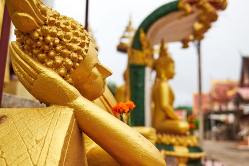 Buda, Miega, Guli, Poilsis, Šventykla, Religija, Laosas, Vientiane, Budizmas, Auksinis, Šventykla