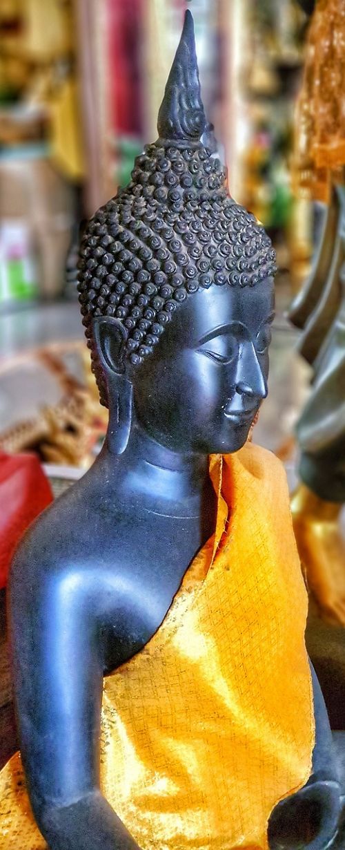 Buda, Statula, Meditacija, Zen, Religija, Juoda, Tailandas, Budizmas