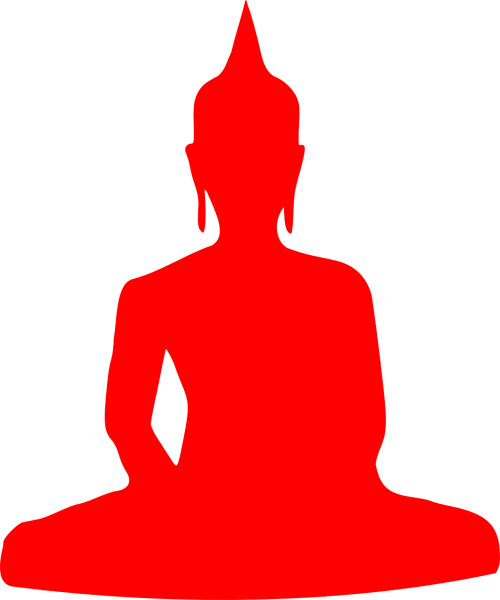 Buda, Meditacija, Medituoti, Zen, Budizmas, Raudona, Sėdi, Asian, Siluetas, Tailandas, Tajų, Nemokama Vektorinė Grafika