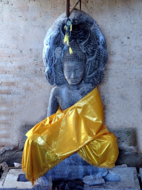 Buda, Šventykla, Kambodža, Mėlynas, Geltona