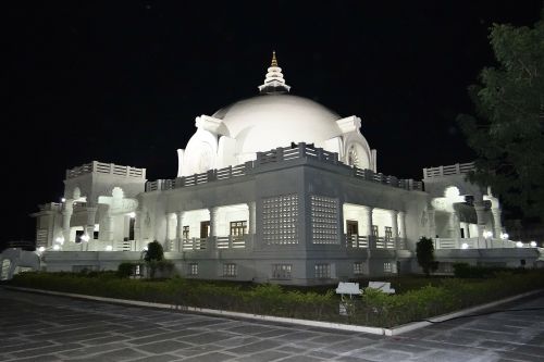 Buda Vihar, Naktinis Vaizdas, Gulbarga, Karnataka, Indija, Budizmas