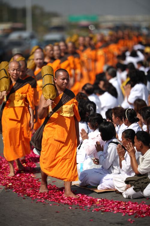 Budizmas, Vienuoliai, Drabužiai, Oranžinė, Budistams, Vaikščioti, Tajų, Budistinis, Wat, Phra Dhammakaya, Šventykla, Dhammakaya Pagoda, Daugiau Nei, Milijonai, Budhas, Auksas, Tailandas