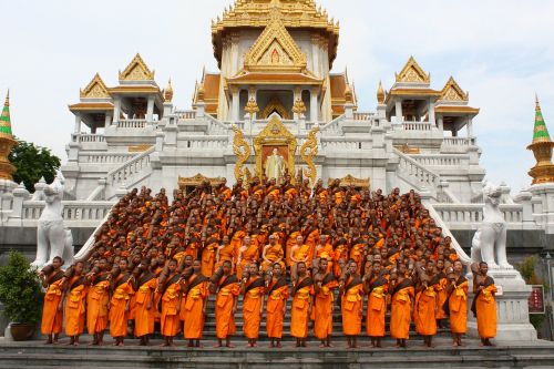 Budistams, Vienuoliai, Budizmas, Budizmo Šventykla, Šventykla, Žmonės, Medituoti, Tradicijos, Savanoris, Tailandas, Uniforma, Grupė, Religinis