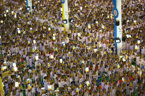 Budistams, Minios, Žmonės, Tailandas, Wat, Phra Dhammakaya, Dhammakaya Pagoda, Ceremonija, Rinkimas, Religija, Tikintieji, Daug