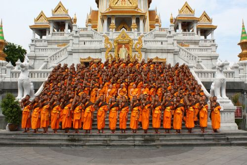 Budistų Vienuoliai, Budizmas, Budizmo Šventykla, Šventykla, Žmonės, Vienuoliai, Medituoti, Tradicijos, Savanoris, Tailandas, Uniforma, Grupė, Religinis