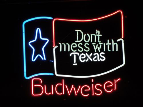 Budweiser, Skydas, Skelbimas, Reklaminis Ženklas, Reklama, Neoninis Ženklas, Texas