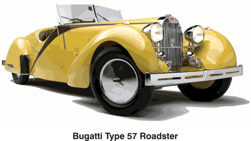 Bugatti, Automobiliai, Rodsteris, Tipo, Nemokama Vektorinė Grafika