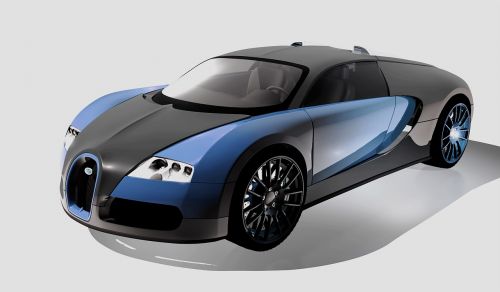 Bugatti, Veyron, Automobilis, Automatinis, Bolidas, Prototipas, Atvaizdavimas, Tekstūra, 3D Modelis, Bugatti Veyron, Mėlynas