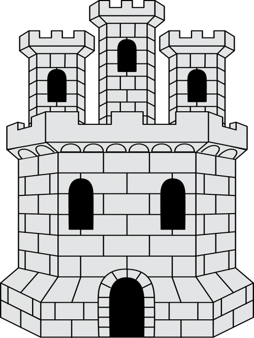 Pastatas, Pilis, Fortas, Fortifikacija, Heraldika, Nemokama Vektorinė Grafika