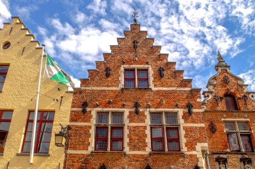 Pastatas, Fasadas, Plyta, Architektūra, Viduramžių, Bruges, Brugge, Belgija, Flanders, Europa