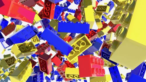 Statybiniai Blokai, 3D, Žaislai, Žaisti, Statyti, Plastmasinis, Blokai, Spalvinga, Sprogimas, Chaosas
