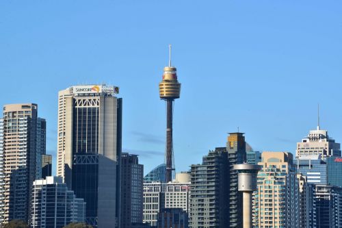 Pastatai, Bokštas, Dangoraižiai, Aukštas, Panorama, Dangus, Mėlynas, Miesto, Miesto Panorama, Sidnėjus, Australia