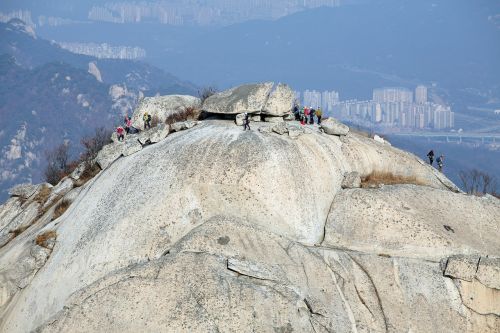 Bukhansan Kalnas, Įsigijimo Atlyginimas, Seulas, Kalnas, Alpinizmas, Tor, Viršuje, Rokas