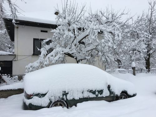 Bulgarija, Ribaritsa, Žiema, Sniegas, Kalnas, Kaimas, Stara Planina