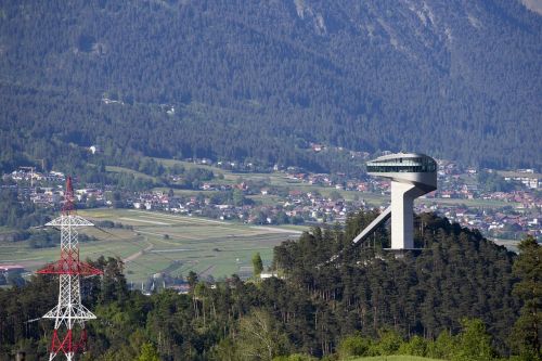 Burgis Slidinėjimo Šuolis, Innsbruck, Austria, Slėnis, Raudonas Ir Baltas Pilonas