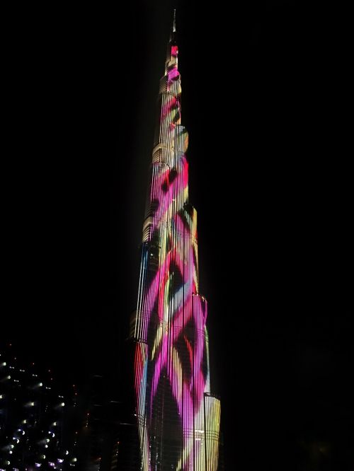 Burj Khalifa, Naktį, Dubai, Khalifa