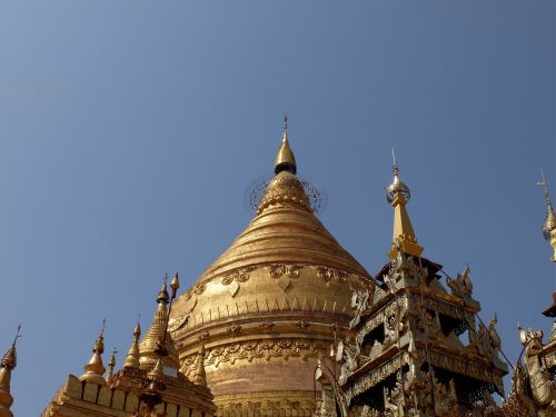 Burma, Šventykla, Auksas, Pagoda, Budizmas, Kupolas, Religija