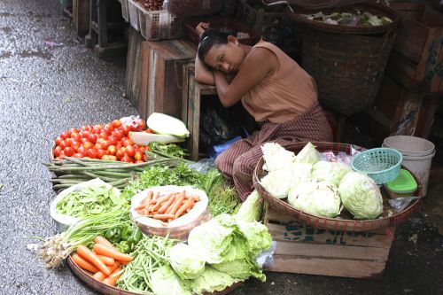 Burma, Mianmaras, Turgus, Moteris, Asija, Daržovių Rinka, Prekystalis