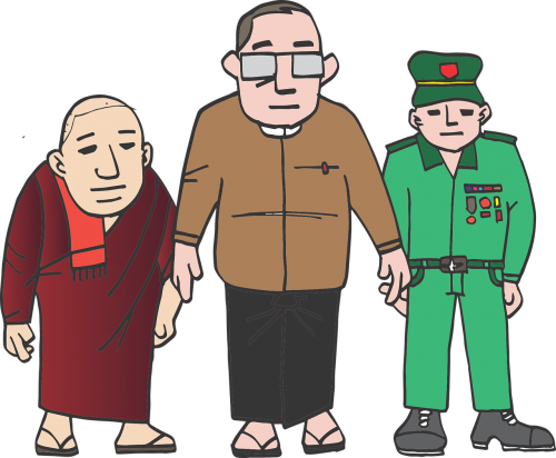 Burma, Prezidentas, Vienuolis, Kariuomenės Vadas, Lu Gyi, Kareivis, Bendri Pasakojimai, Politika, Vyriausybė, Burmese, Demokratija, Išrinkti, Pilietis, Prezidento, Nemokama Vektorinė Grafika
