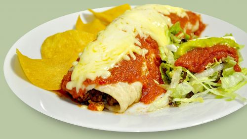 Burrito Gratin, Kepta Burrito, Nachos, Aztec, Maistas, Meksikietis