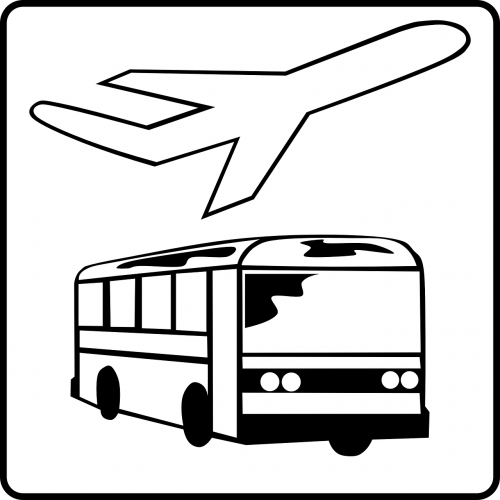 Autobusas, Viešbutis, Lėktuvas, Paslaugos, Gabenimas, Nemokama Vektorinė Grafika