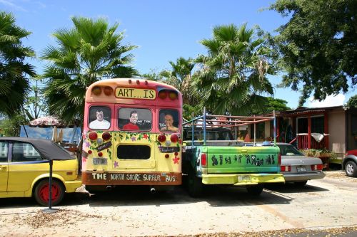 Autobusas, Hawaii, Grafiti