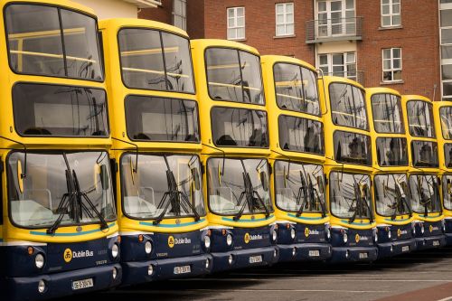 Autobusas, Dublin, Airija, Viešasis Transportas, Geltona, Mėlynas, Miestas