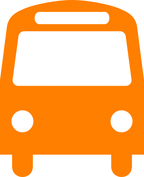 Autobusas, Viešasis Transportas, Simbolis, Oranžinė, Piktograma, Gabenimas, Transporto Priemonė, Nemokama Vektorinė Grafika