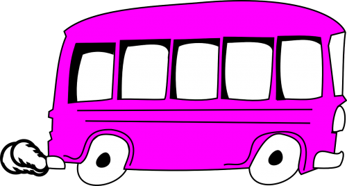 Autobusas, Mokyklinis Autobusas, Rožinis, Gabenimas, Transporto Priemonė, Nemokama Vektorinė Grafika
