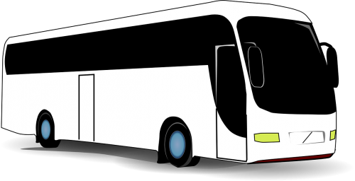 Autobusas, Kelionė, Juodi Langai, Šiuolaikiška, Balta, Transportas, Turistinis, Nemokama Vektorinė Grafika