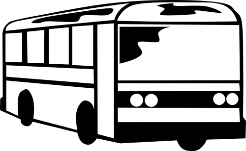 Autobusas, Treneris, Juoda, Balta, Gabenimas, Kelionė, Kelionė, Kelionė, Turizmas, Atostogos, Šventė, Transportas, Viešasis Transportas, Nemokama Vektorinė Grafika