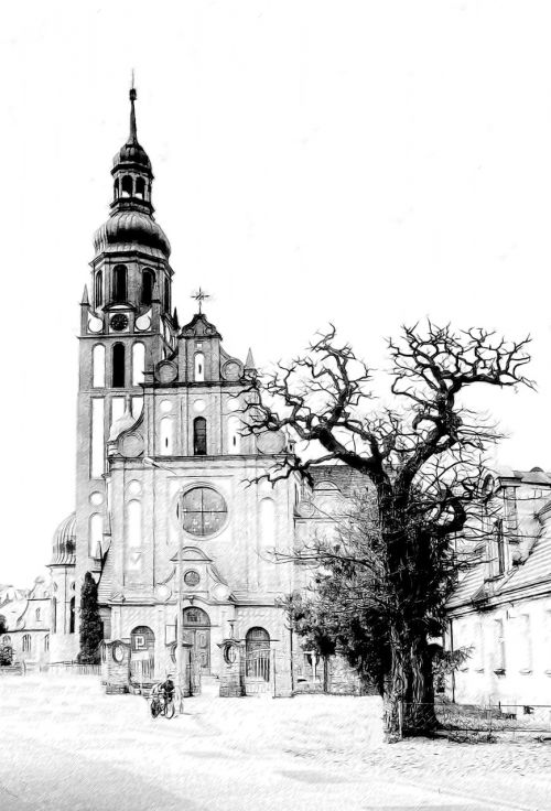 Bydgoszcz, Šventosios Trejybės Bažnyčia, Architektūra, Juoda Ir Balta, Pastatai, Šventykla, Senas