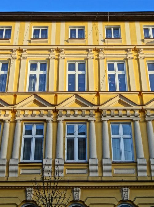 Bydgoszcz, Fasadas, Langai, Namas, Architektūra, Art Nouveau, Eksterjeras