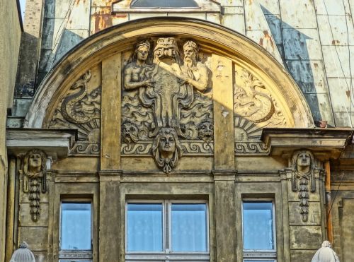 Bydgoszcz, Art Nouveau, Palengvėjimas, Meno Kūriniai, Fasadas, Dekoruoti, Eksterjeras, Architektūra