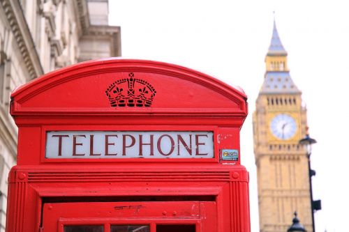 Kajutė, Telefono Budele, Raudona, Didysis Benas, Laikrodžio Bokštas, Londonas, Britanija, Didžioji Britanija