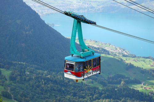 Kabelis, Gondola, Turistai, Klewenalp, Ežero Lucerne Regionas, Keleivių Transportas, Transportas