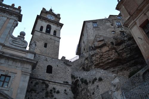 Caccamo, Sicilija, Miesto Panorama, Italy, Palermo, Bažnyčia