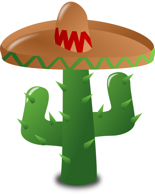 Kaktusas, Meksika, Dykuma, Kaktusai, Skrybėlę, Sombrero, Nemokama Vektorinė Grafika