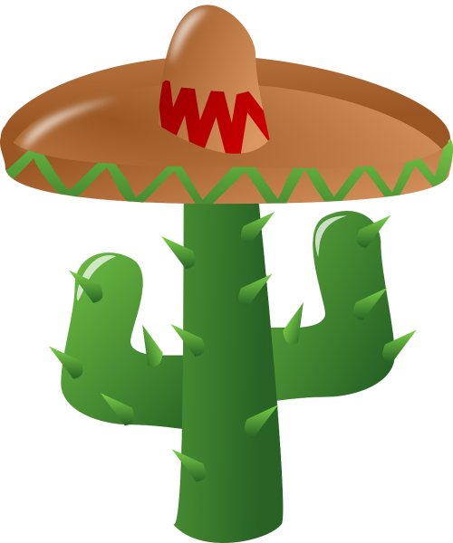 Kaktusas, Sombrero, Meksikietis, Žalias, Skrybėlę, Smailas, Meksika, Nemokama Vektorinė Grafika