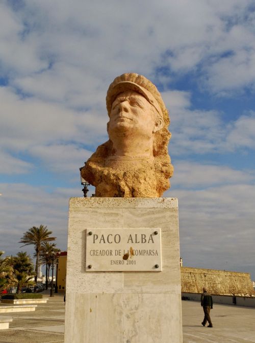 Kadisas, Ispanija, Statula, Biustas, Paco Alba, Papludimys, Užutėkis, Cádiz Karnavalas