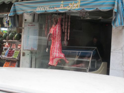 Mėsininkas & Nbsp,  Parduotuvė,  Centre & Nbsp,  Kairo,  Sausis & Nbsp,  2012,  Jautiena,  Dešra,  Egiptas,  Kairo Mėsos Parduotuvė 2