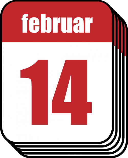 Kalendorius, Vasaris, Valentine, Valentino Diena, Nemokama Vektorinė Grafika