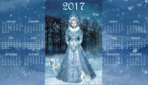 Kalendorius, Laikas, 2017, Metai, Žiema, Šaltas, Miškas, Data